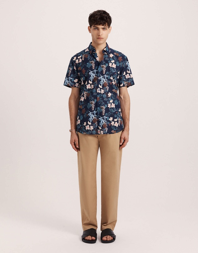 SABA - Evander Cotton Print Short Sleeve Classic Shirt