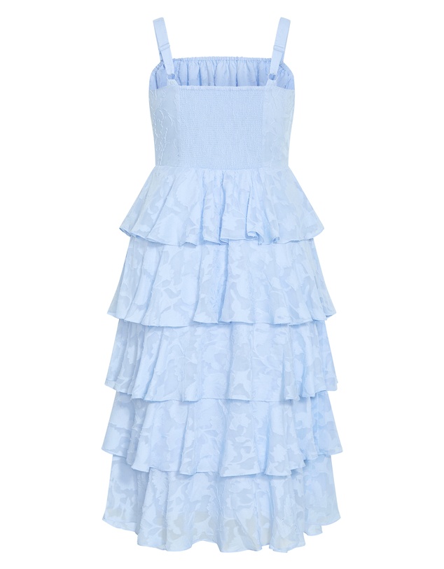 City Chic - Plus size Daniela Ruffle Tier Dress - sky blue