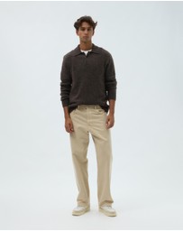 AERE - Brushed Alpaca Blend Knit Polo
