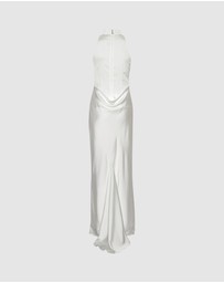 ROTATE - Satin Maxi Train Dress