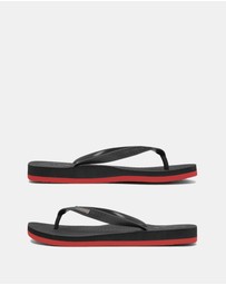 Boomerangz Footwear - Men's Black/Red Thongs with arch support and 2 x interchangeable straps