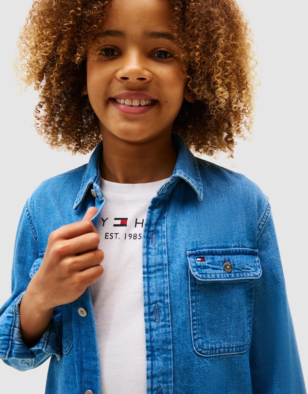 Tommy Hilfiger - Mid Wash Denim Shirt - Teens