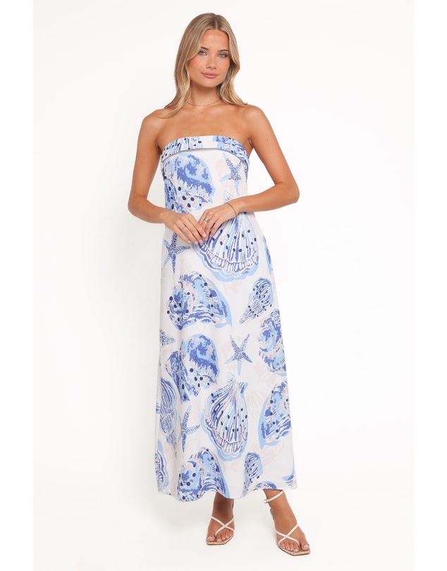 Petal & Pup - Peregian Strapless Maxi Dress - Blue Seashells