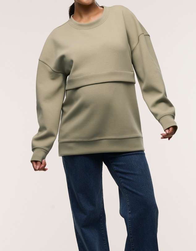 Soon Maternity - Oversized Feeding Zip Jumper