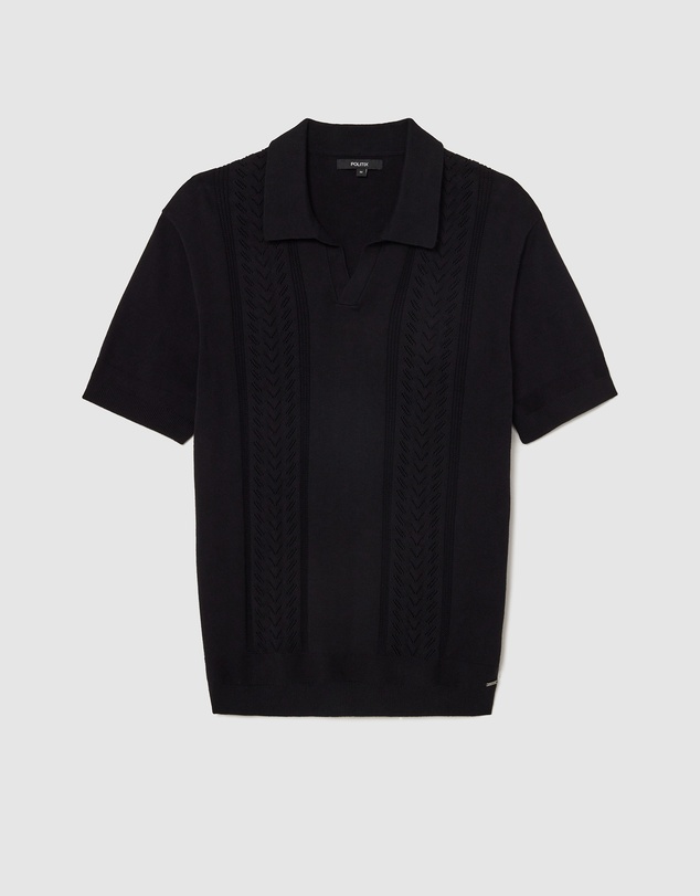 Politix - Pointelle Panelled Trophy Neck Knit