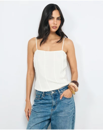 AERE - Lola Strappy Panel Cami Top