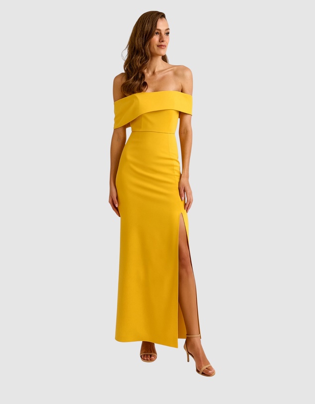 Romance by Honey and Beau - Trevia Off Shoulder Maxi Dress