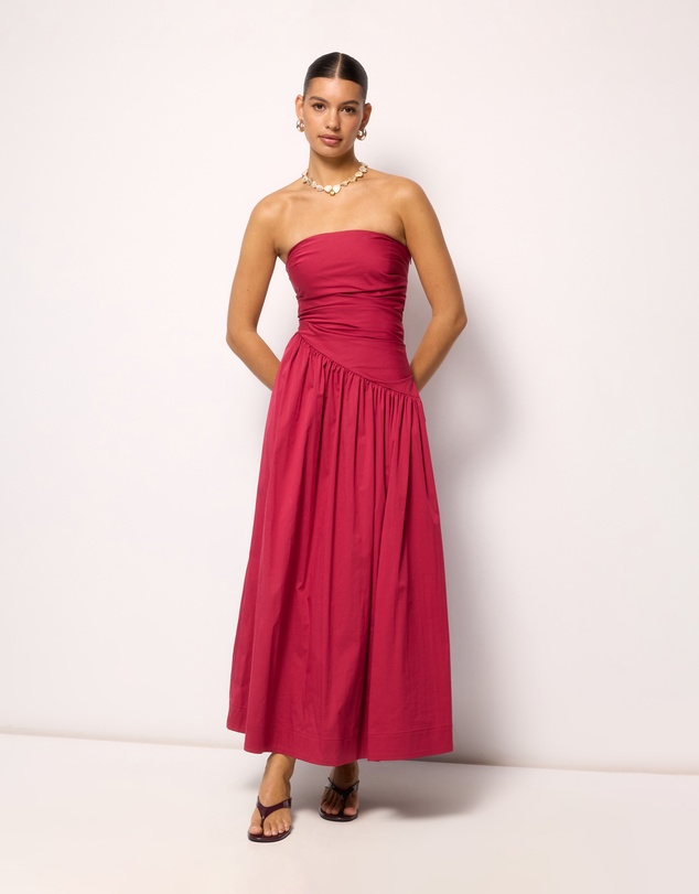AERE - Kiera Strapless Midi Dress