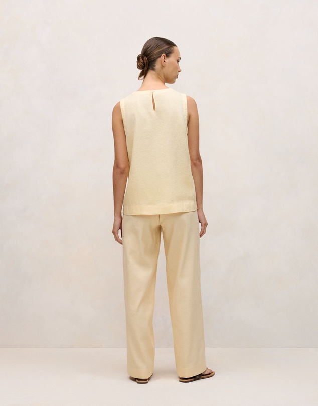 Trenery - Delave Linen Shell Tank in Butter