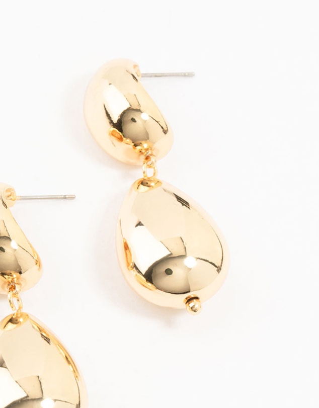 Lovisa - Gold Plated Double Bubble Drop Earrings