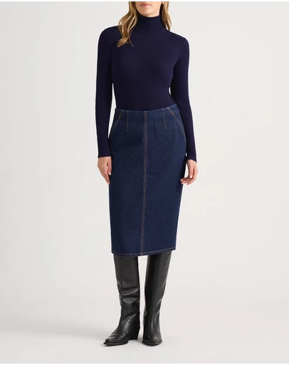 David Lawrence - Sue Denim Pencil Skirt