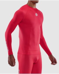 SKINS - SKINS Compression Men's Series-1 Running/Gym Long Sleeve Top Red