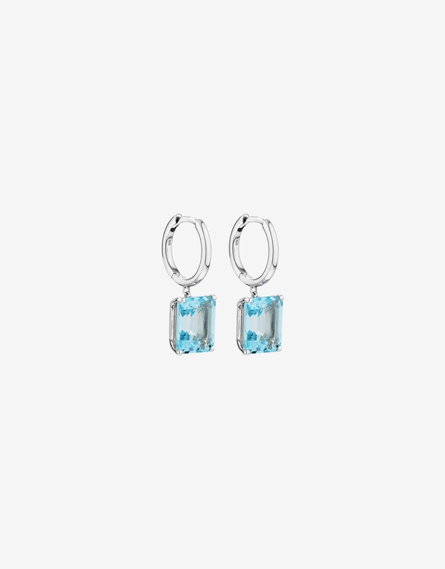 Michael Hill - Emerald Cut Sky Blue Topaz Drop Earrings in Sterling Silver