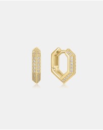 Ania Haie - Ania Haie Gold Sparkling Shield Huggie Hoop Earrings