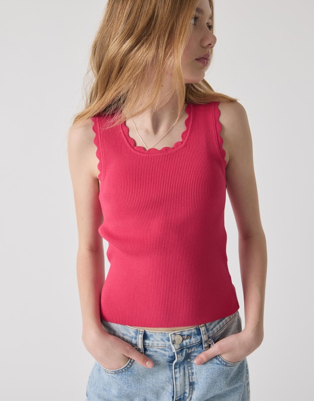 Decjuba Kids - Ruby Scallop Edge Tank - Teens