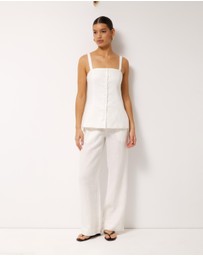 AERE - Gia Button Front Linen Cami