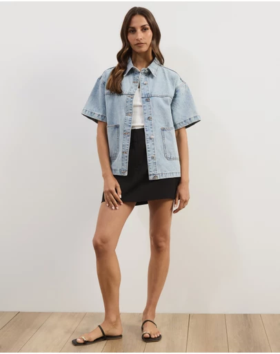 Atmos&Here - Orien Short Sleeve Denim Jacket