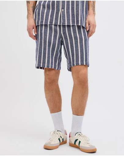 Jack & Jones - Jaiden Coba Striped Jogger Shorts Mid Relaxed Fit
