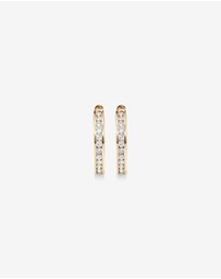 Michael Hill - 0.25 Carat TW Channel Set Round Brilliant Diamond Huggie Hoop Earrings in 10kt Yellow Gold