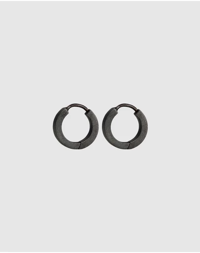 Kuzzoi - ICONIC EXCLUSIVE - Classic Hoop Earrings in Oxidised 925 Sterling Silver