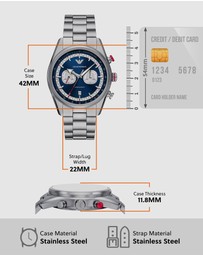 Emporio Armani - Silver Tone Chronograph Watch