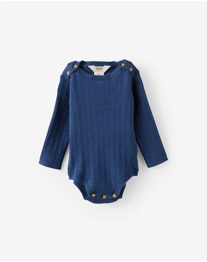 Cotton On Kids - Organic Knit Pointelle Long Sleeve Bubbysuit