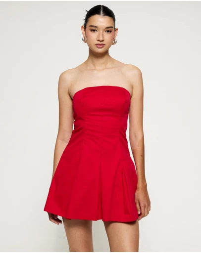 Lover - Nobu Strapless Pleated Mini Dress