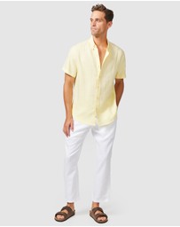 Vacay Swimwear - S/S Yellow Linen Shirt