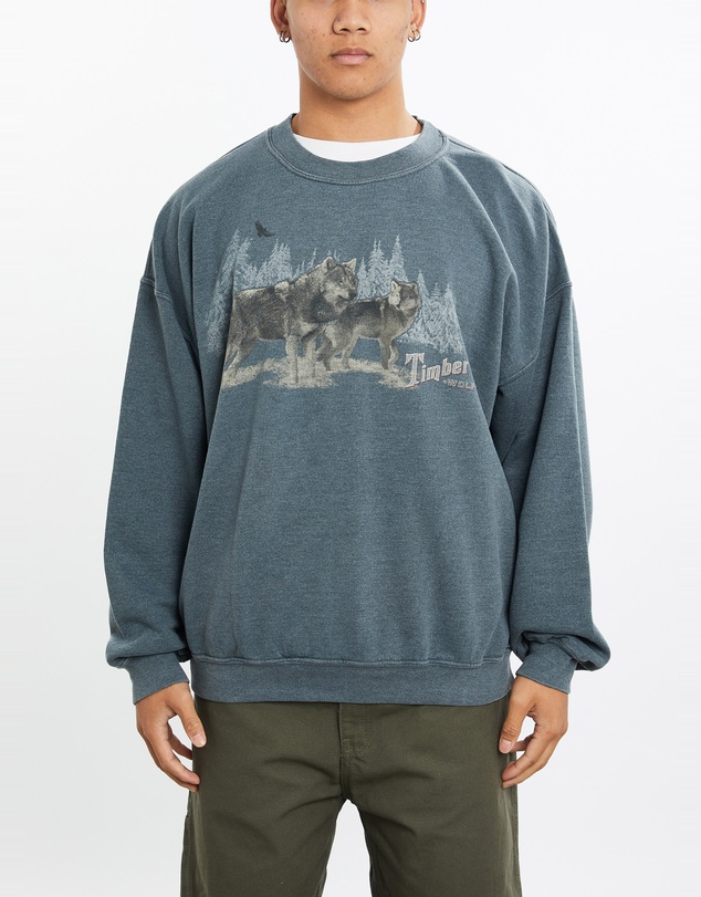 Vintage by The Real Deal - Pre Loved - Vintage Timber Wolf Wildlife Sweatshirt