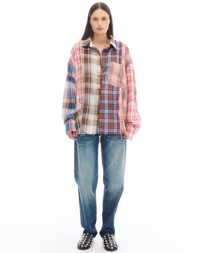THE TALES - Patchwork Check Flannel Shirt