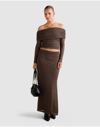 Forever New - Kaia Ruched Mesh Bardot Top