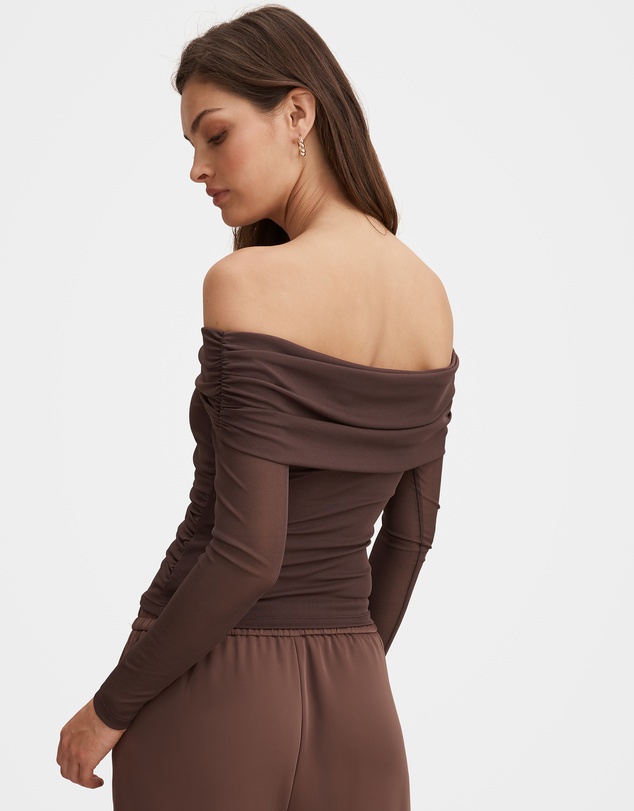 Forever New - Gigi Mesh Twist Bardot Top