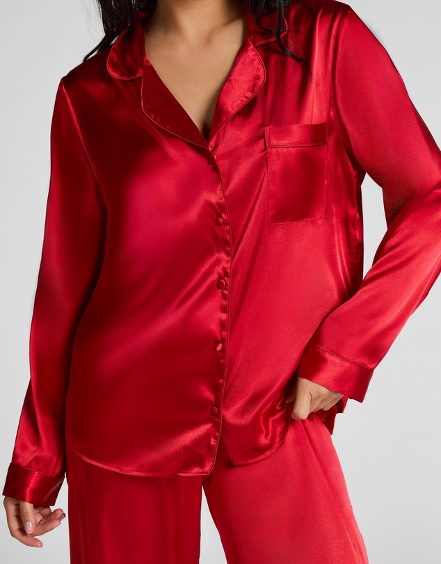 Hunkemoller - PJ LS Satin Minimal