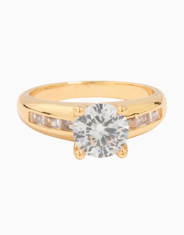 Lovisa - Gold Plated Cubic Zirconia Round Band Ring
