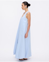 Minima Esenciales - Luna Cotton Bubble Hem Maxi Dress