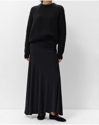 UNISON - Ruched Mesh Maxi Skirt