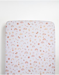 Living Textiles - Organic Port-a-Cot Fitted Sheet & Pillowcase - Bohemian Bliss