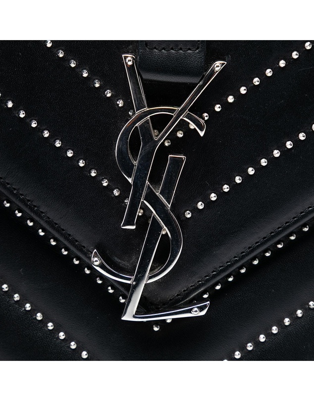 Pre-Loved by Azura Reborn - Pre-Loved Studded Chevron Calfskin Monogram Envelope Chain Flap