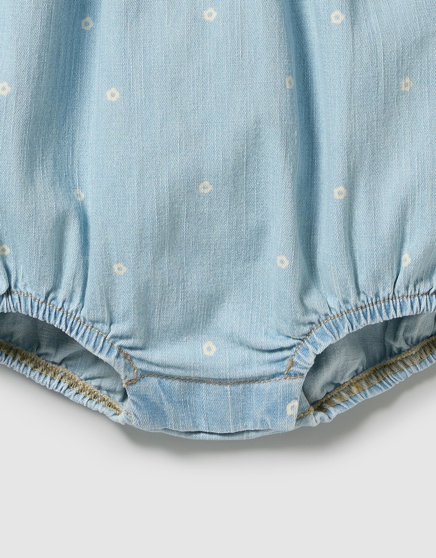 Wilson & Frenchy - Ditsy Daisy Organic Denim Bodysuit - Babies