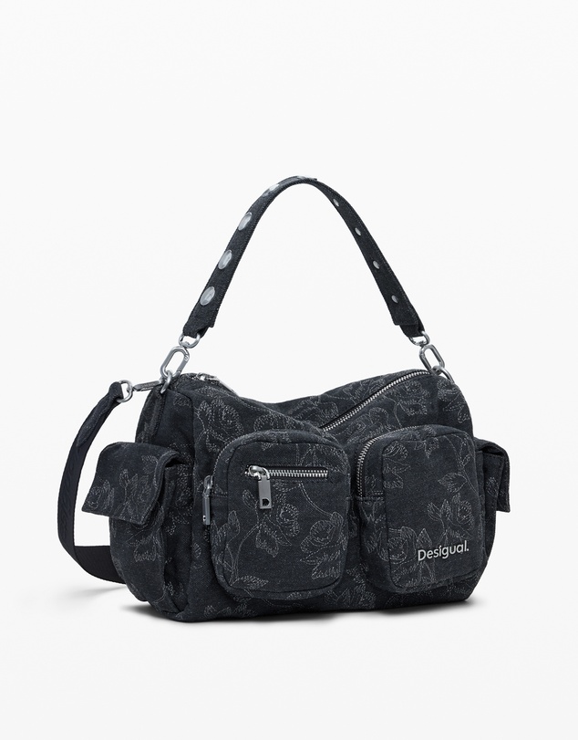 Desigual - Medium Pocket Embroidered Denim Bag