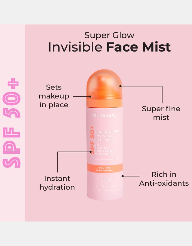 MCoBeauty - Super Glow Invisible Face Mist SPF 50+