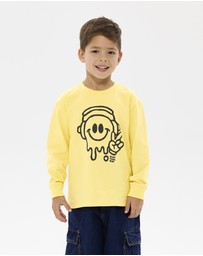 Rock Your Kid - Chill Out David Long Sleeve T-Shirt in Yellow