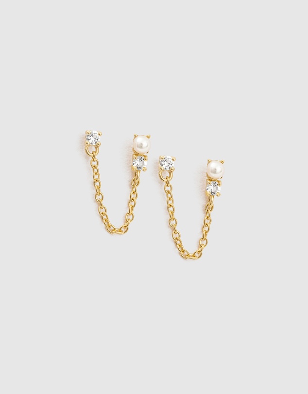 Kirstin Ash - Pearl Topaz Double Earrings