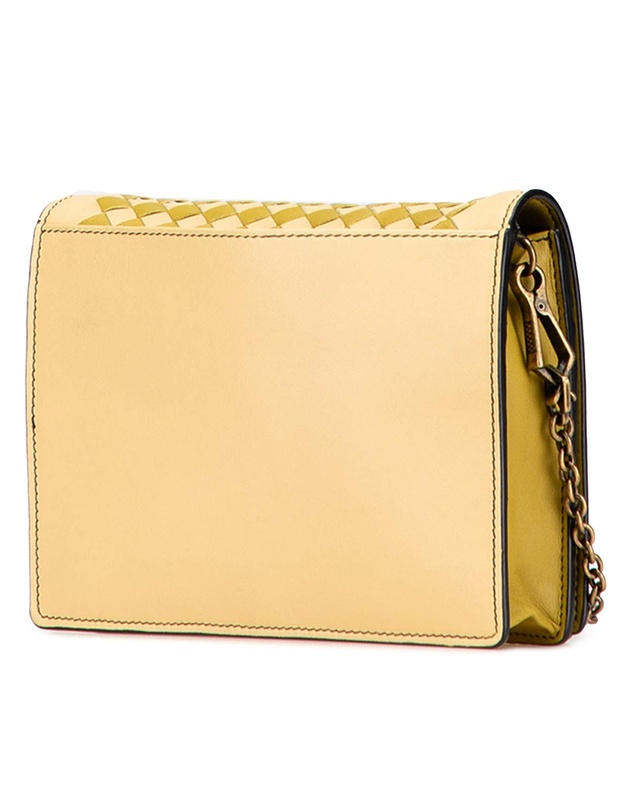 Pre-Loved by Azura Reborn - Pre-Loved Nappa Intrecciato Studded Wallet on Chain