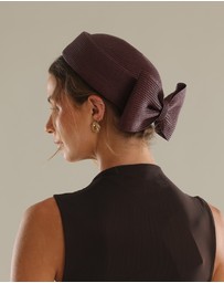 Morgan & Taylor - Tara Racewear Pillbox Hat in Dark Cherry Red