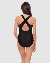 Magicsuit - Halle Plunge Tie Front Shaping One-Piece Swimsuit