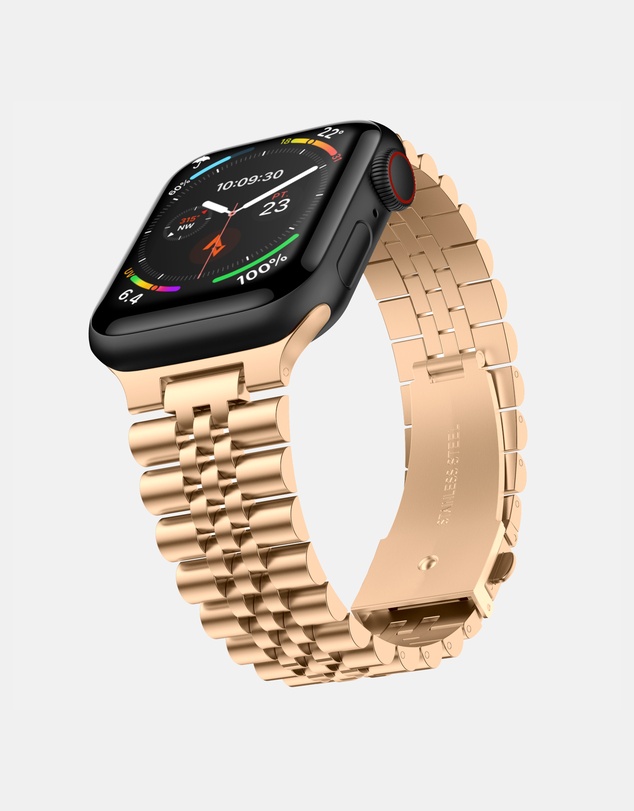 Friendie - Stainless Steel Link Bracelet Band - The Perth - Apple Watch Compatible