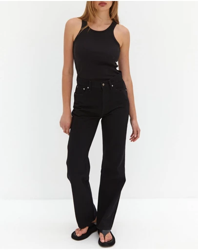 Style Addict - CORE Straight Leg Jeans - Black