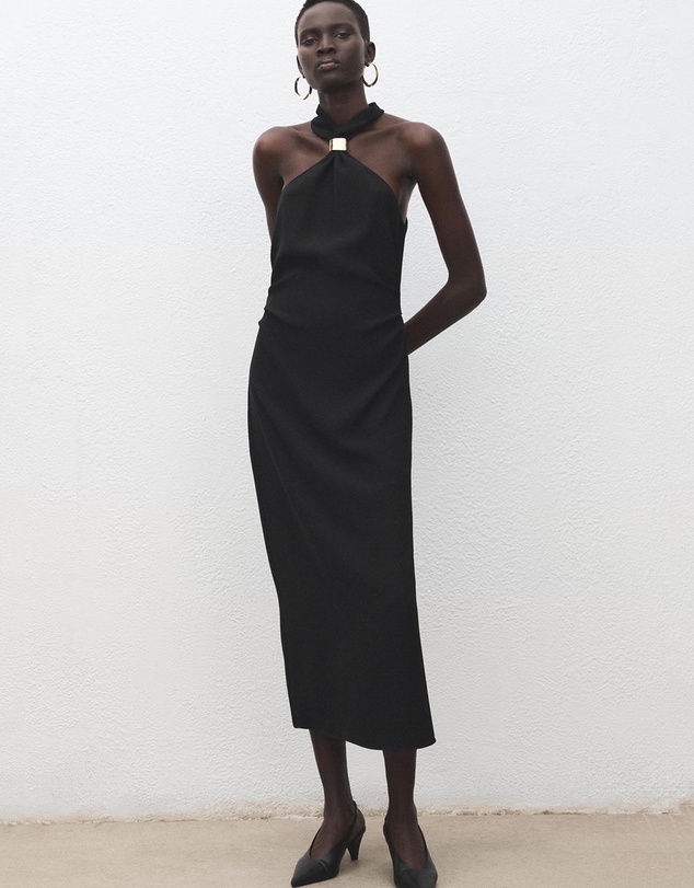 M.N.G - Halter-Neck Dress With Metal Embellishment