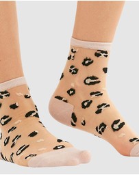 High Heel Jungle - Leopard Print Sheer Sock